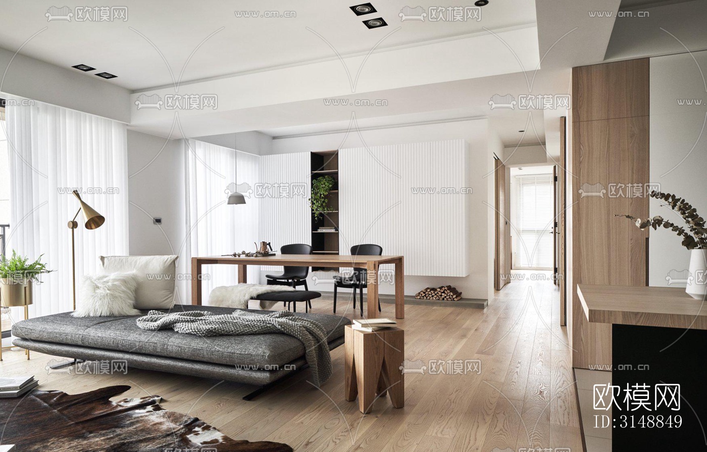 北欧平层效果图下载（渲染图4）