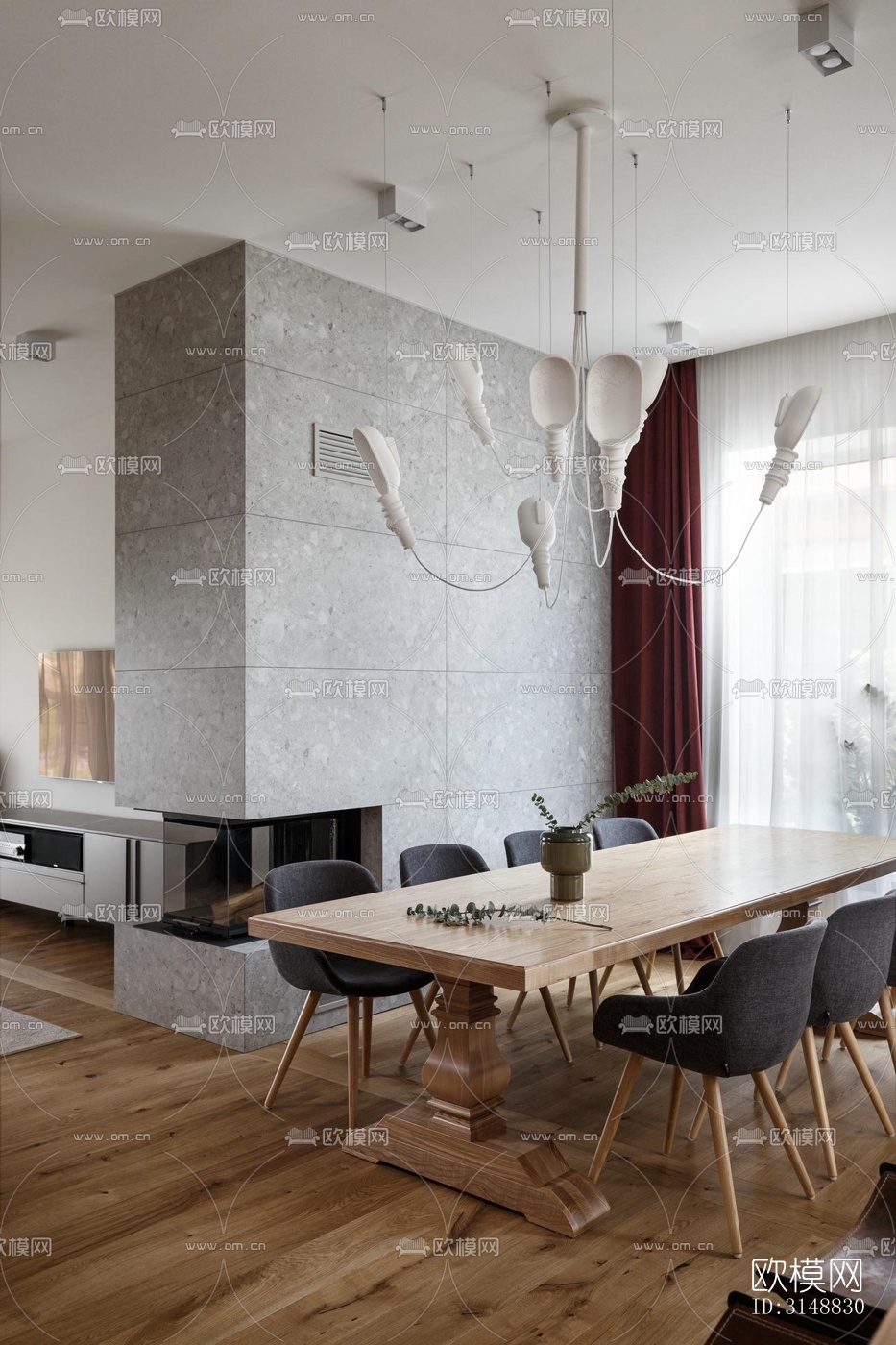 北欧平层效果图下载（渲染图10）