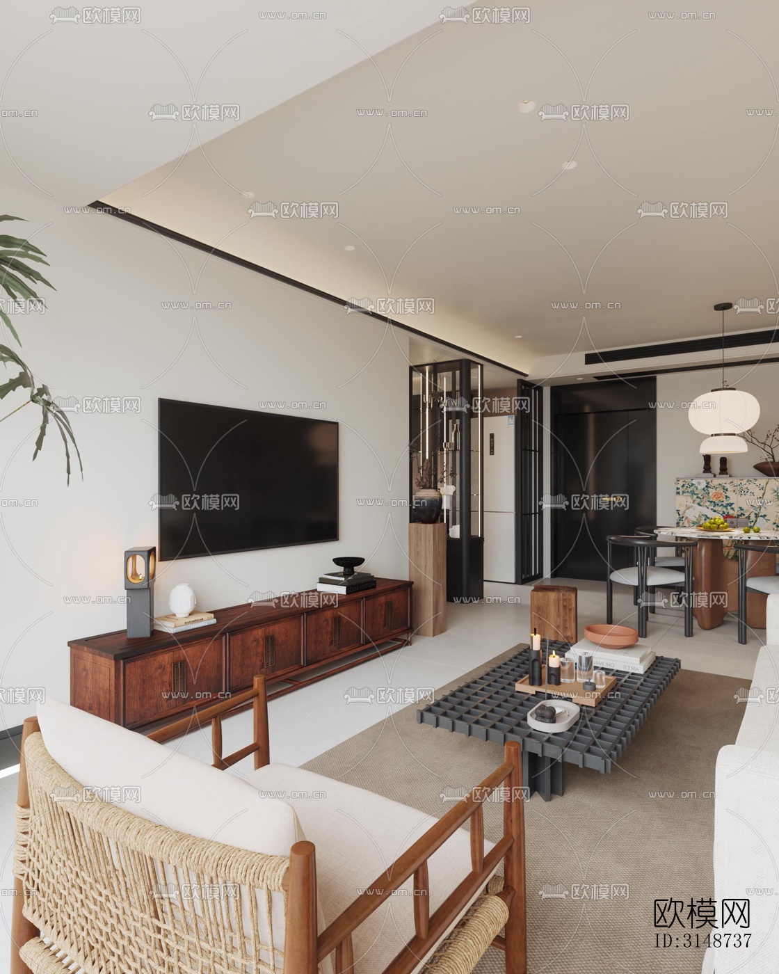 中古风平层效果图下载（渲染图10）