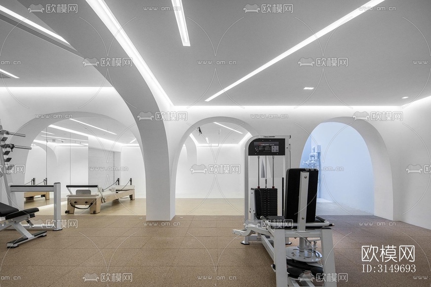 现代健身房效果图下载(渲染图7)