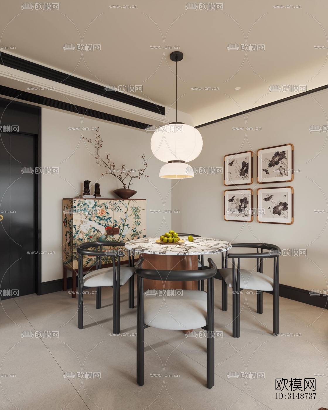 中古风平层效果图下载（渲染图7）