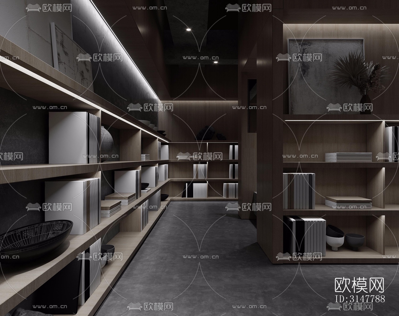 高级灰图书馆效果图下载（渲染图18）