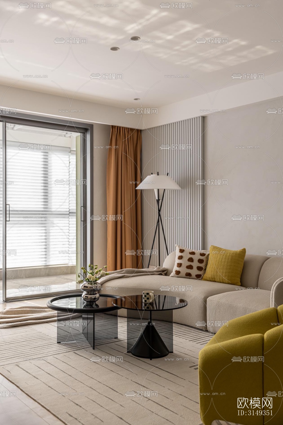 现代平层效果图下载（渲染图4）