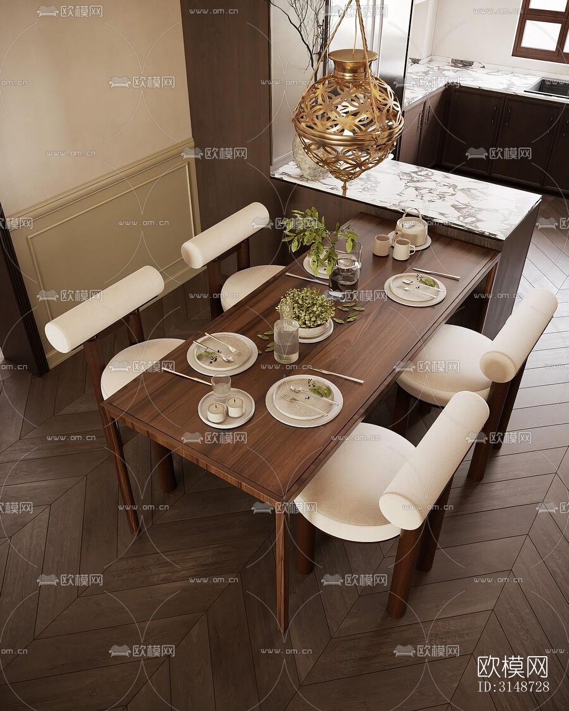 中古风平层效果图下载（渲染图8）