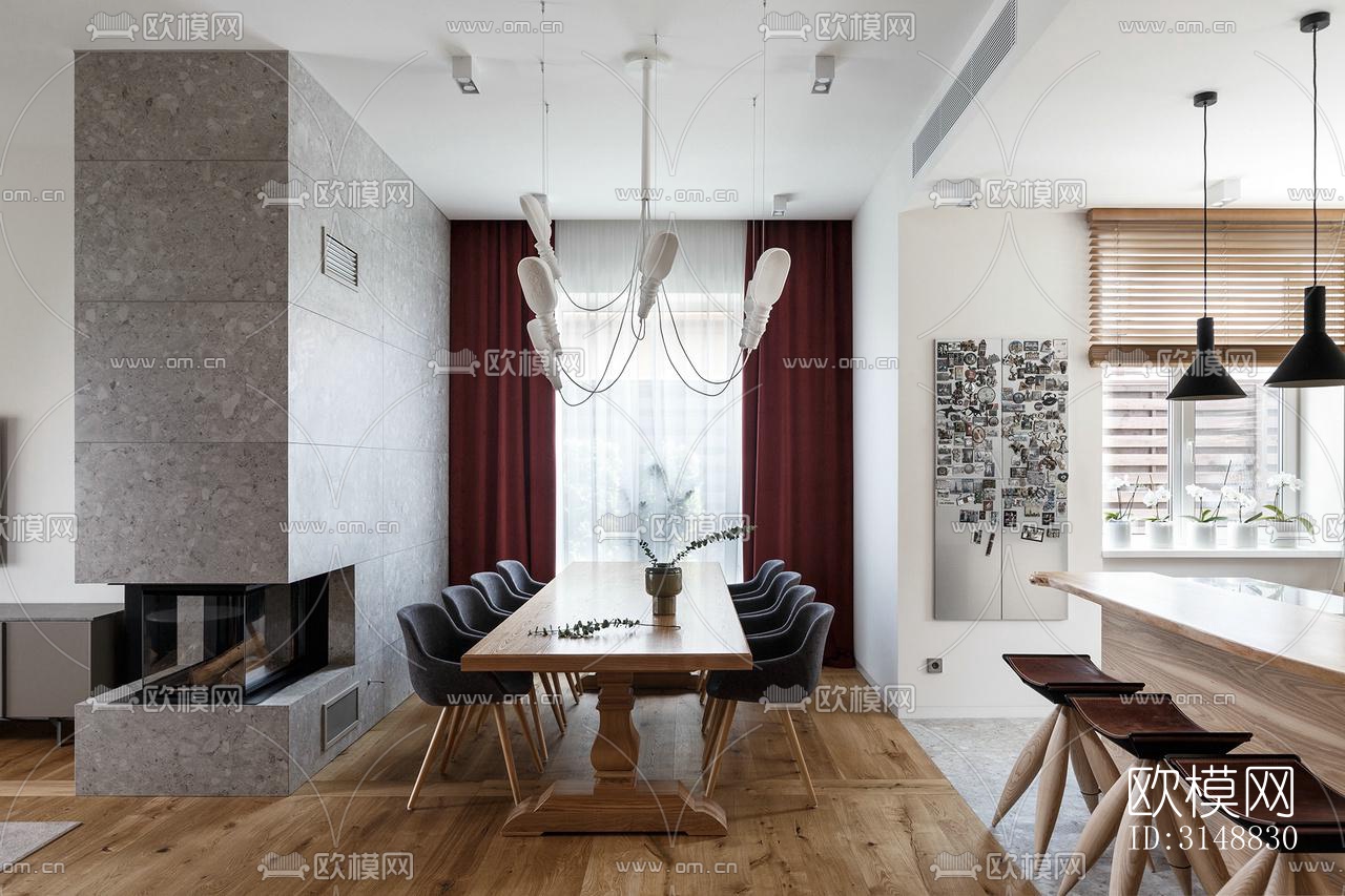 北欧平层效果图下载（渲染图6）