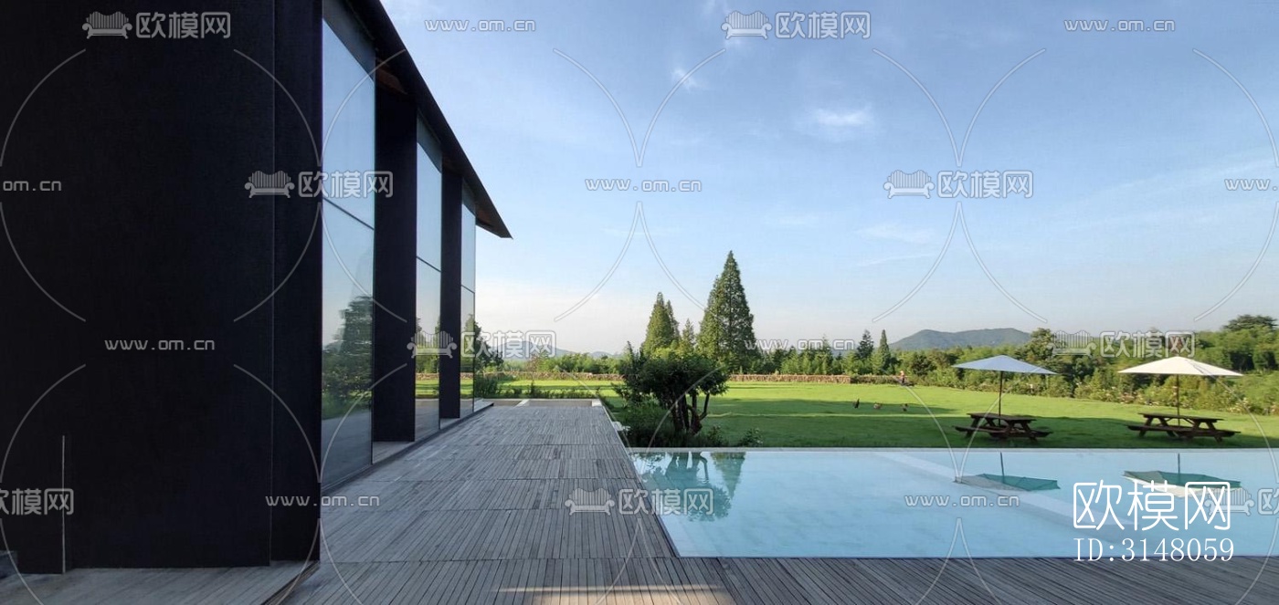 现代酒店民宿效果图下载（渲染图12）