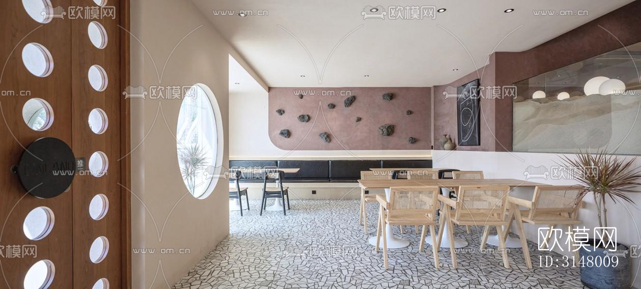 奶油风酒店民宿效果图下载（渲染图19）