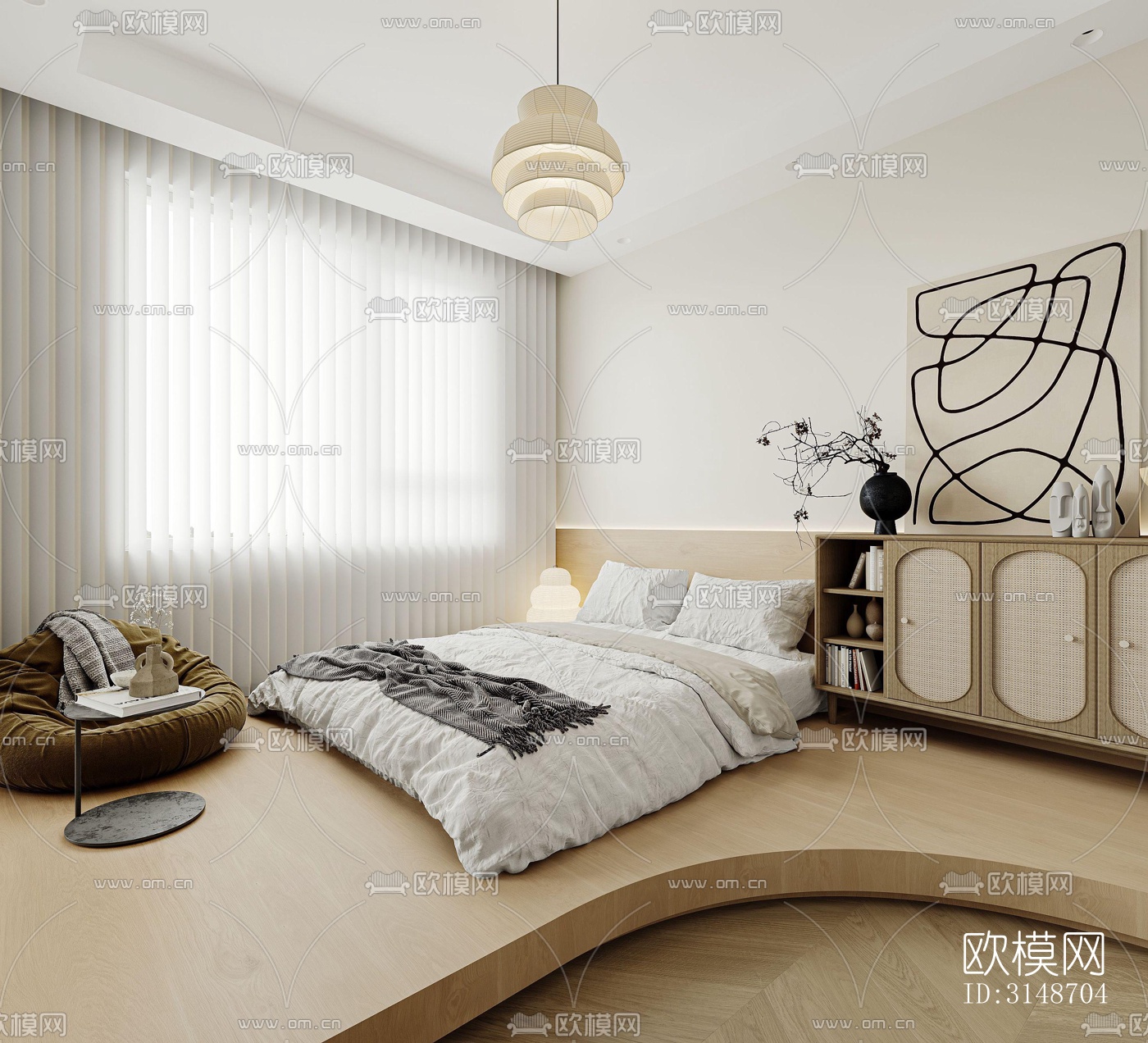 中古风平层效果图下载（渲染图12）