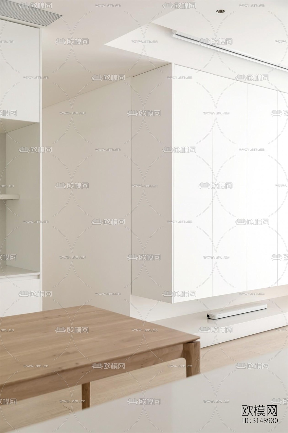 奶油风平层效果图下载（渲染图14）