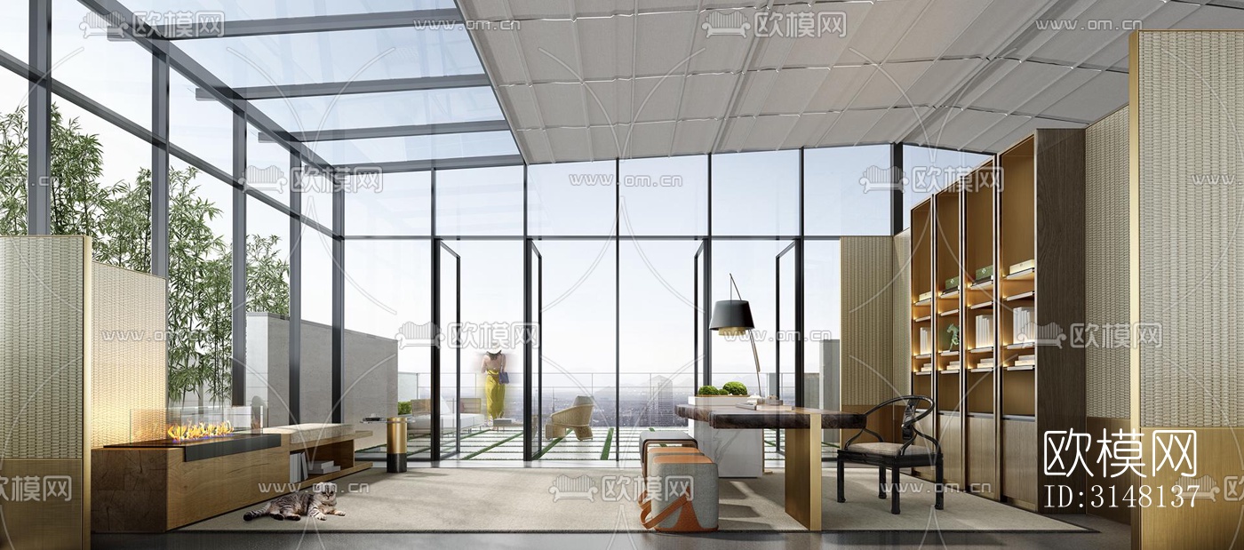 现代酒店民宿效果图下载（渲染图19）