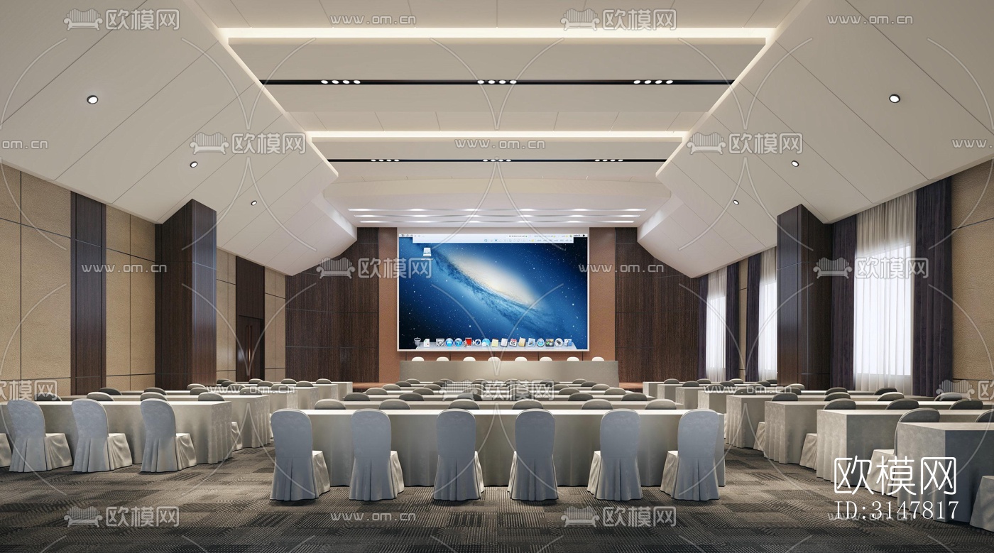 现代售楼处效果图下载（渲染图1）