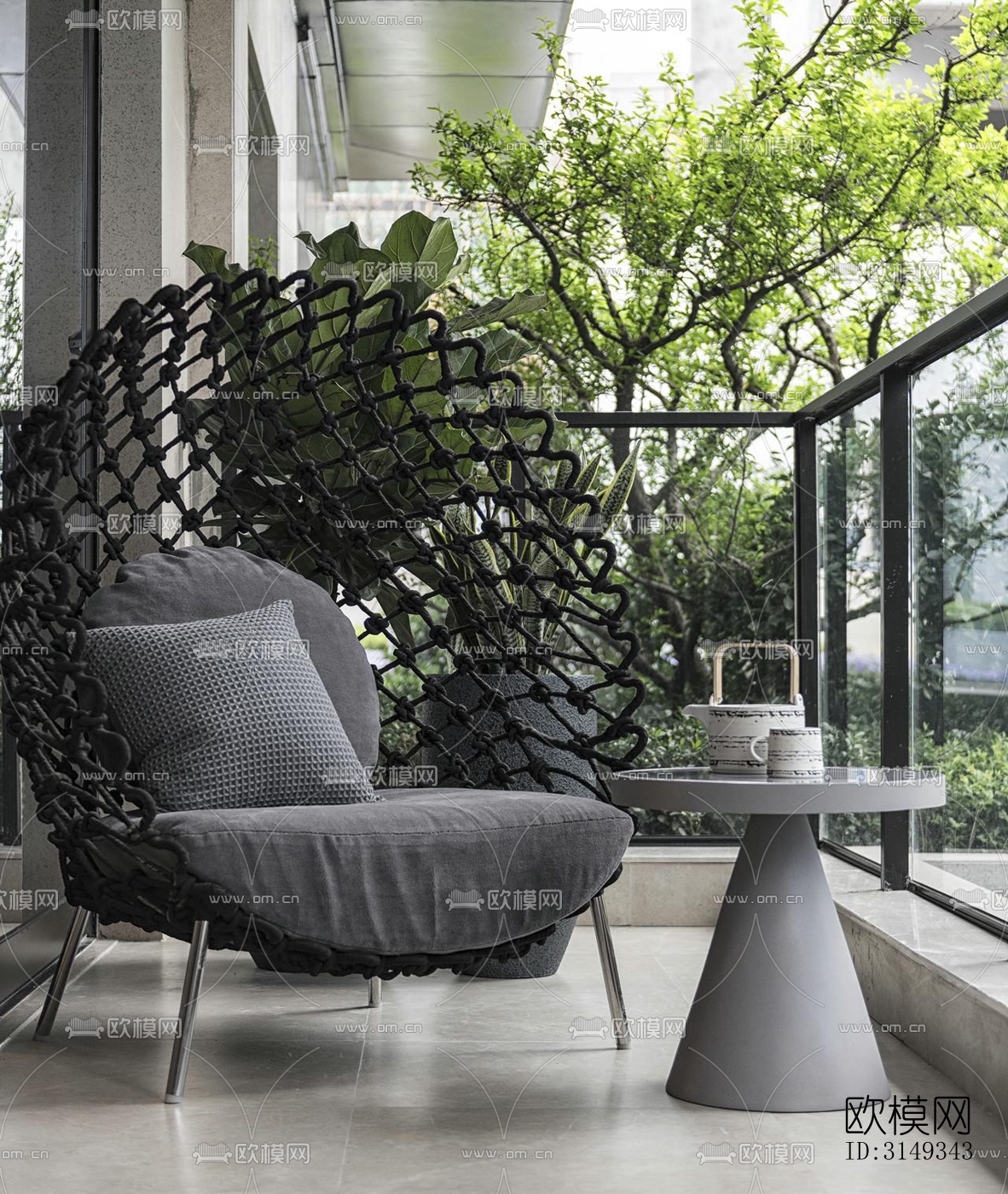 现代平层效果图下载（渲染图20）