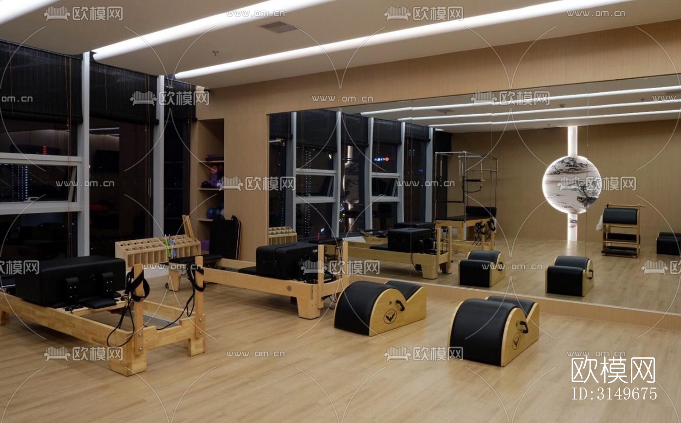 原木风健身房效果图下载（渲染图10）