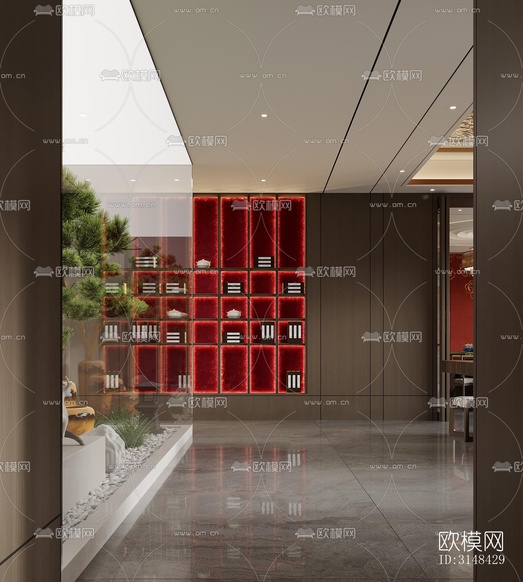 新中式養(yǎng)生會所效果圖下載(渲染圖14)