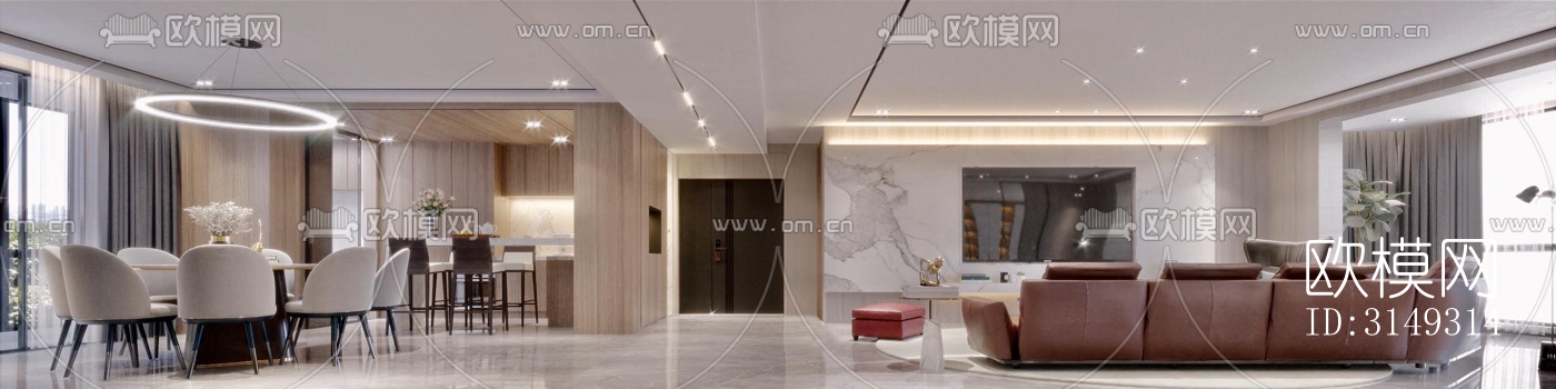 现代平层效果图下载（渲染图11）