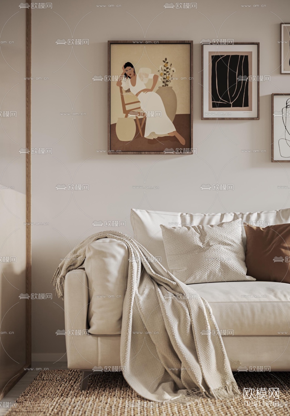 侘寂平层效果图下载（渲染图3）