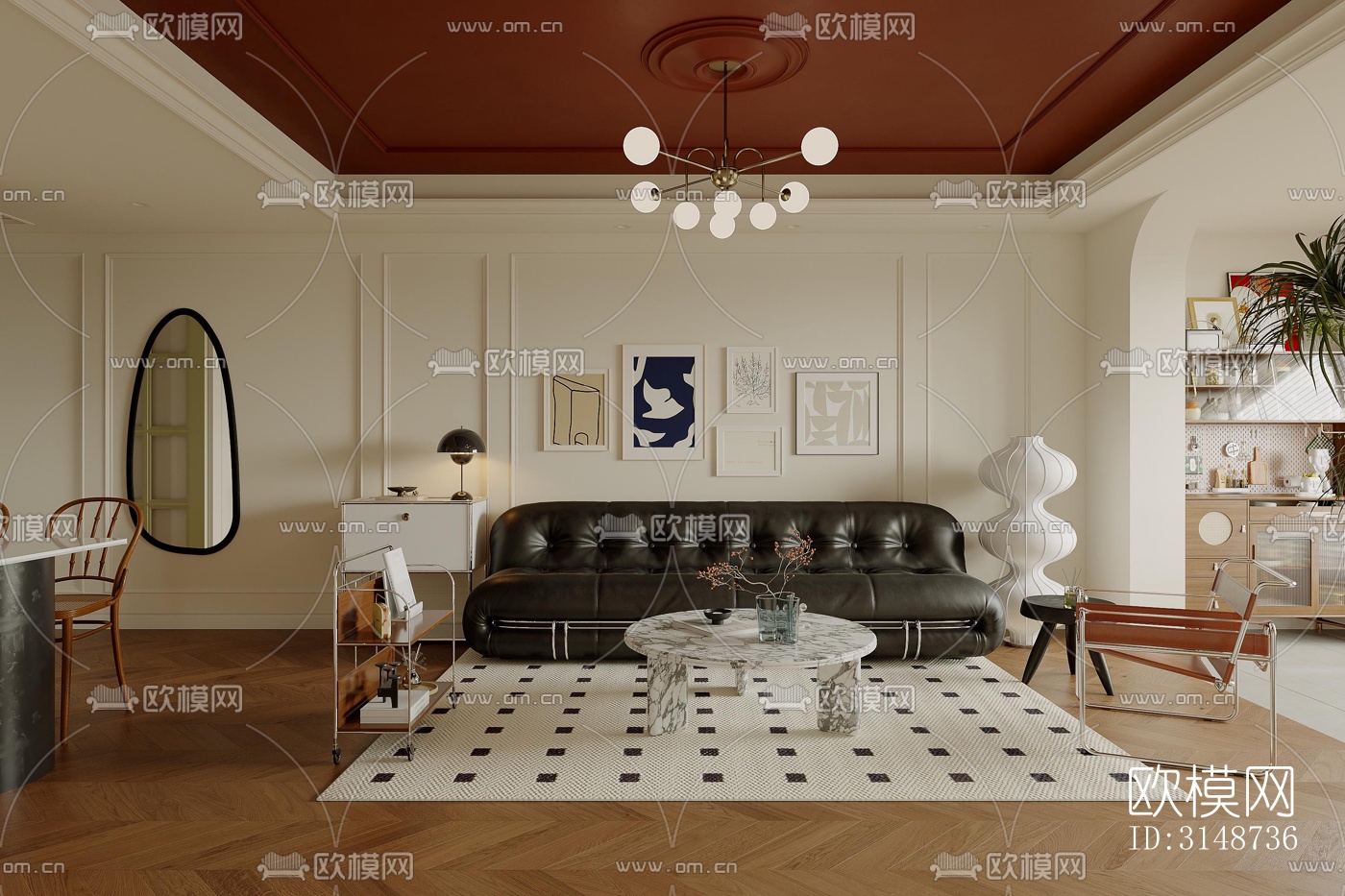 中古风平层效果图下载（渲染图2）