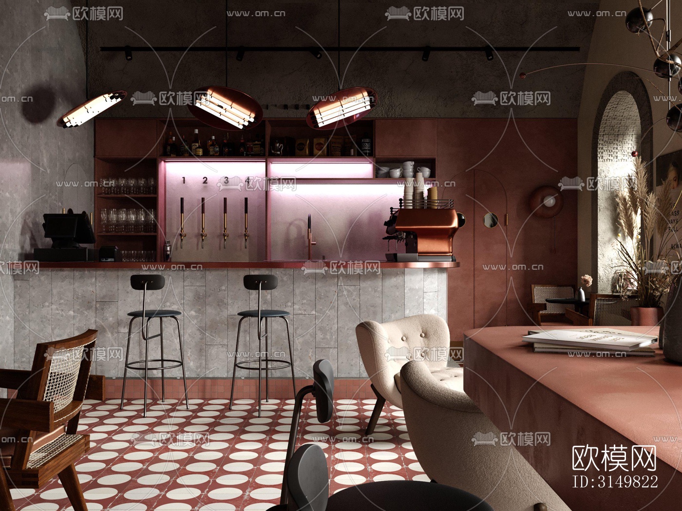 法式咖啡奶茶效果图下载（渲染图3）