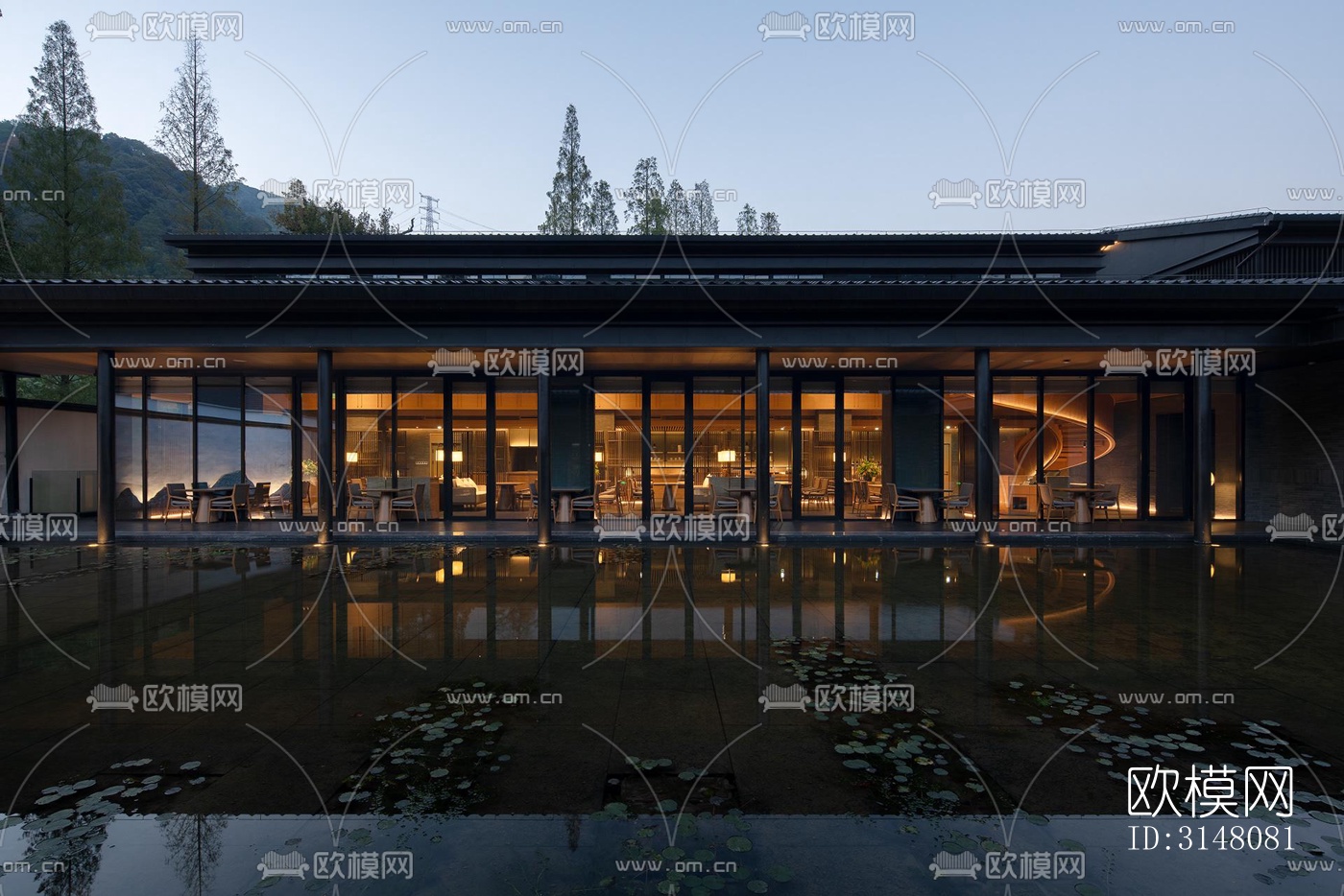 现代酒店民宿效果图下载（渲染图11）