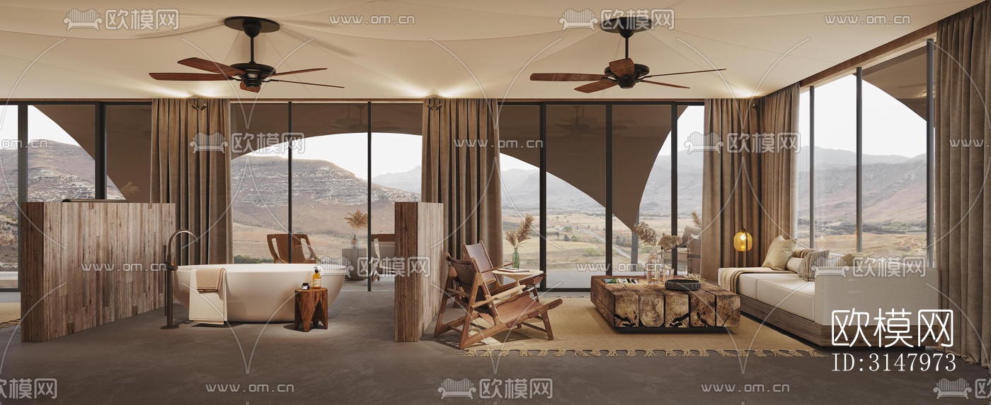 侘寂酒店民宿效果图下载（渲染图2）