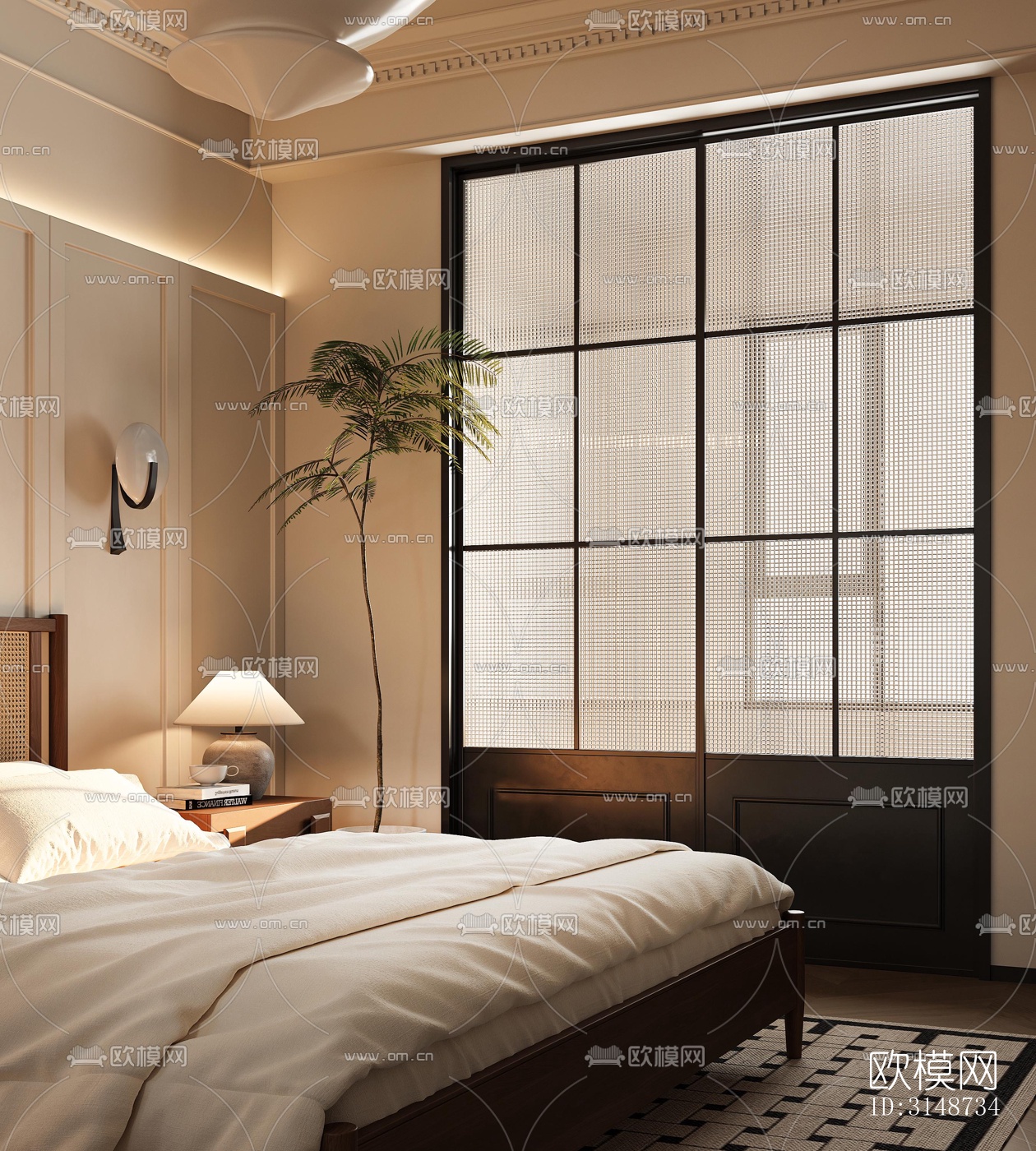 中古风平层效果图下载（渲染图5）