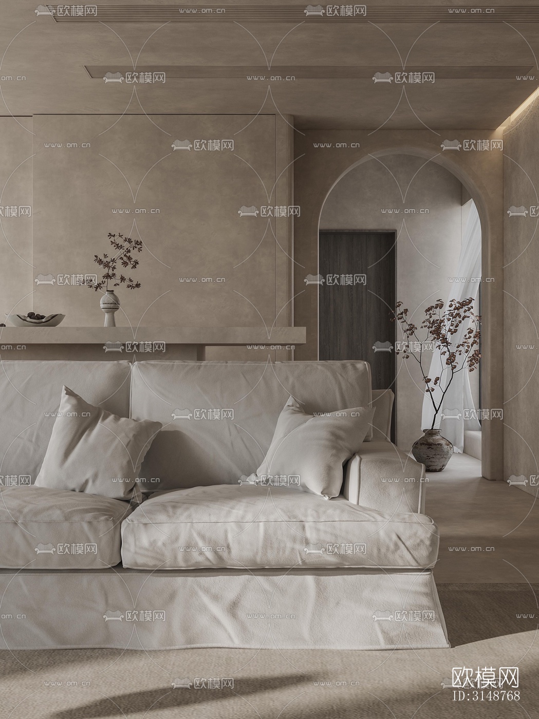 侘寂平层效果图下载（渲染图8）