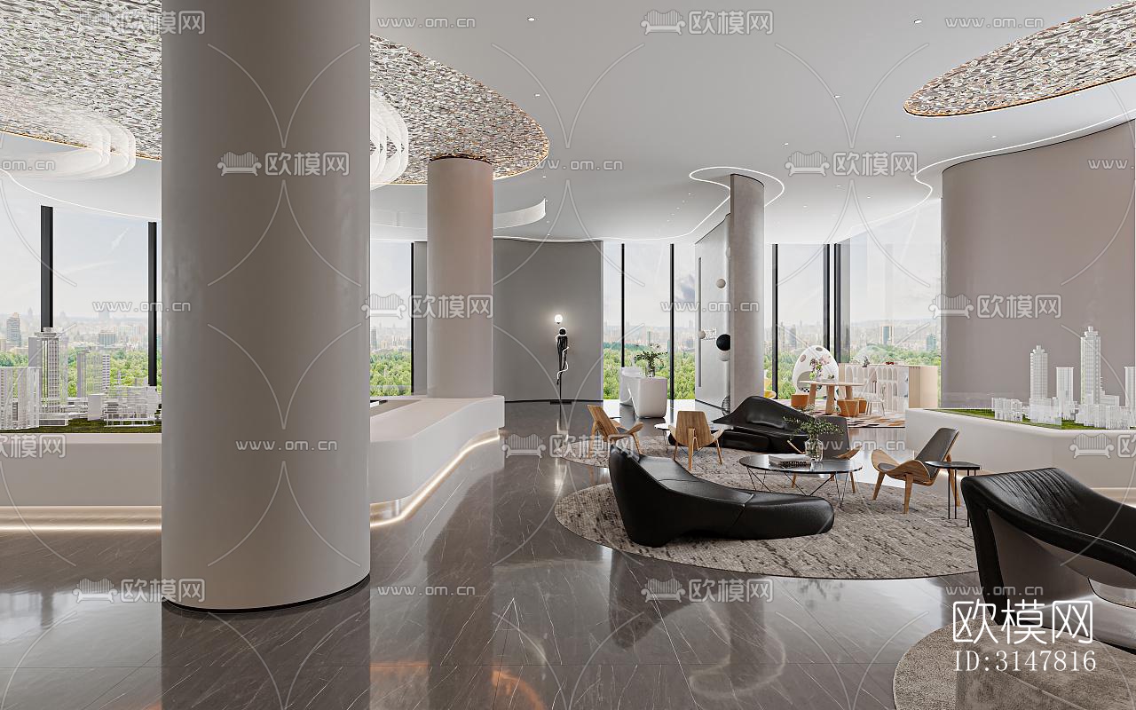 现代售楼处效果图下载（渲染图12）
