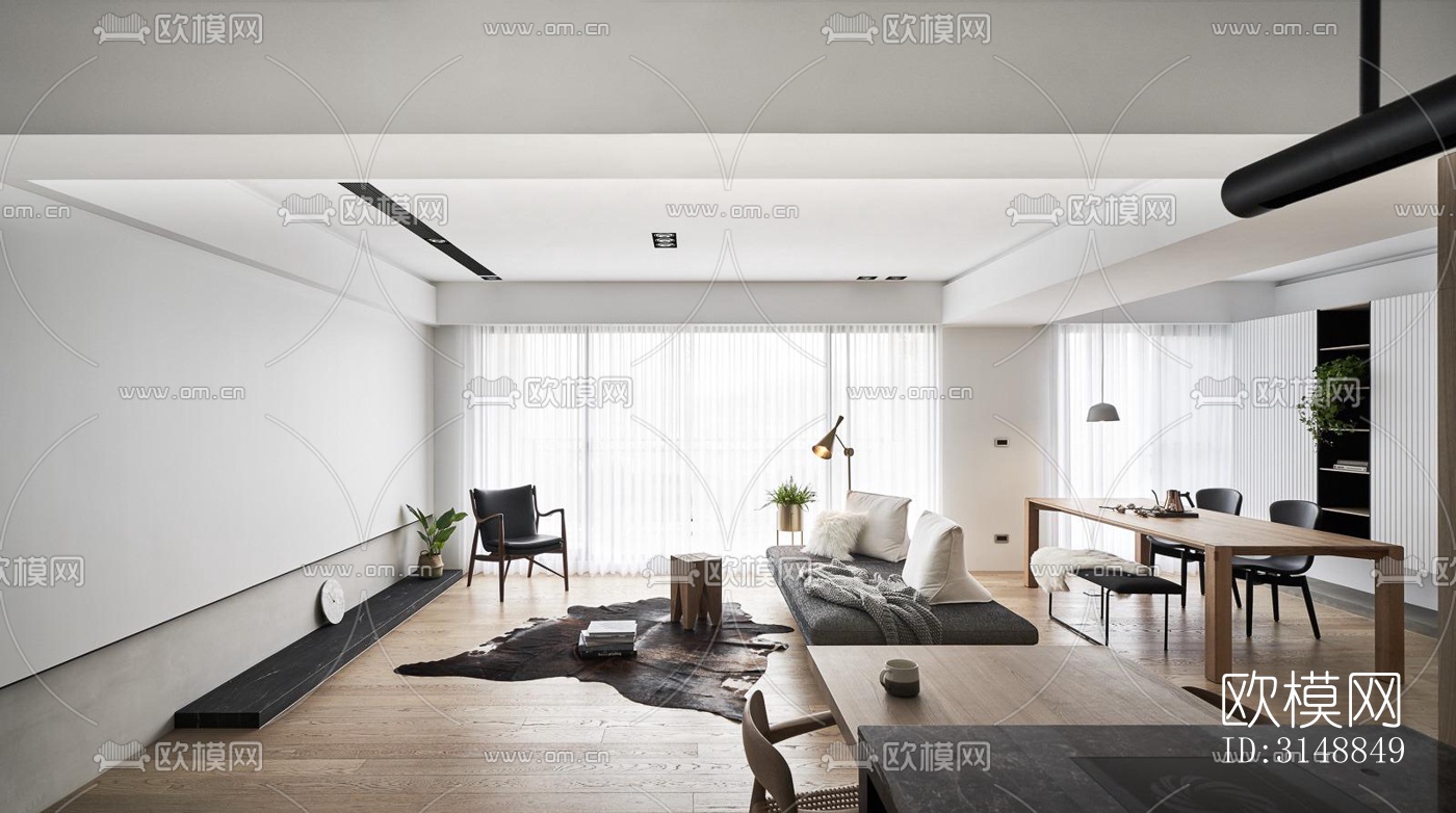 北欧平层效果图下载（渲染图10）