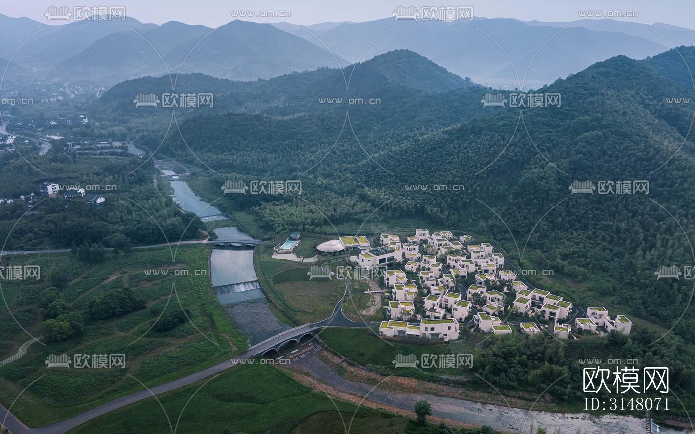 现代酒店民宿效果图下载（渲染图1）