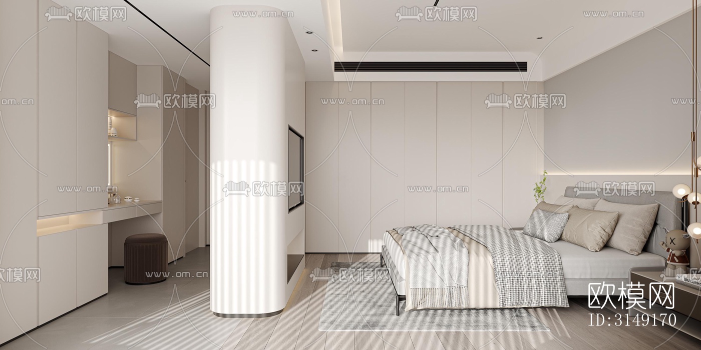 现代平层效果图下载（渲染图12）