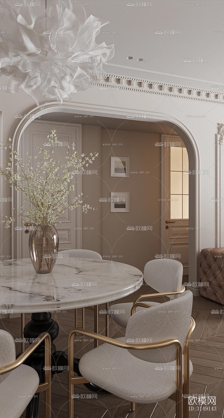 法式平层效果图下载（渲染图11）