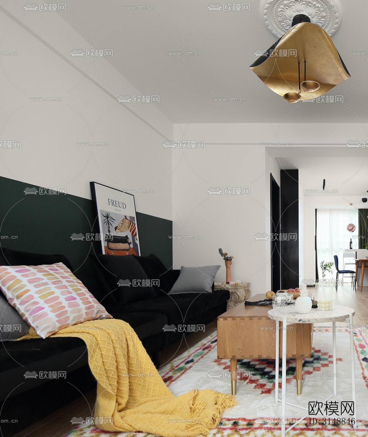 北欧平层效果图下载（渲染图7）