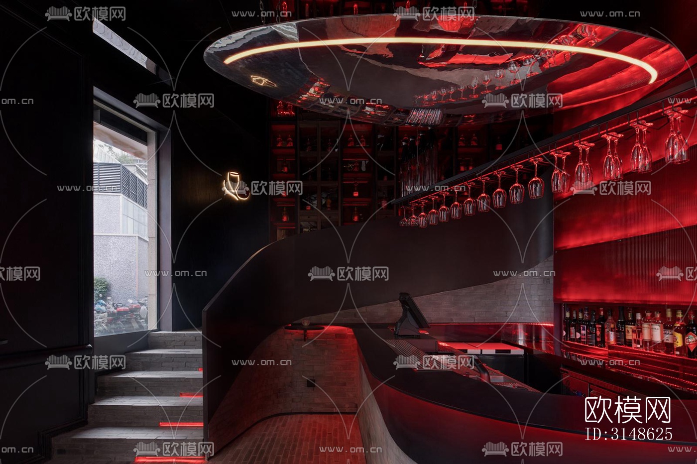 高级灰酒吧效果图下载（渲染图9）