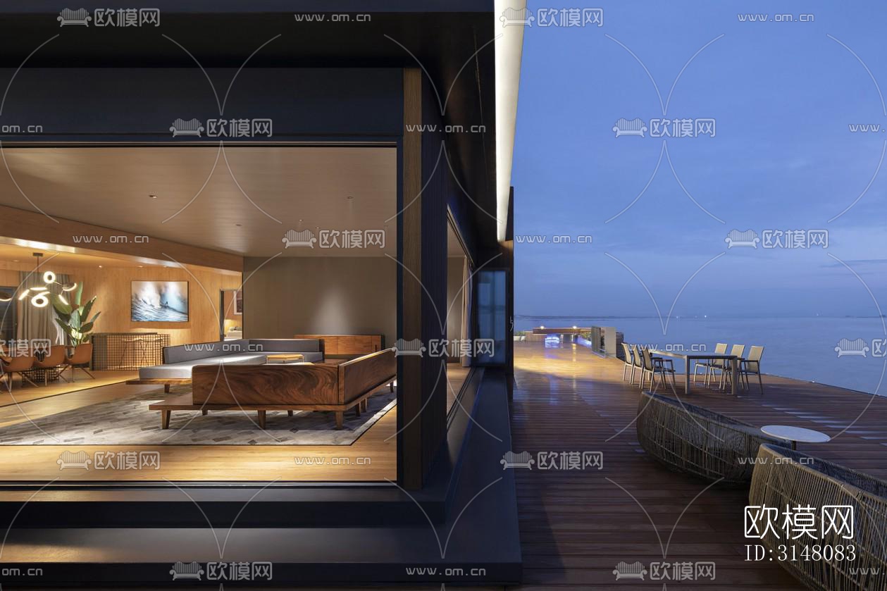 现代酒店民宿效果图下载（渲染图2）