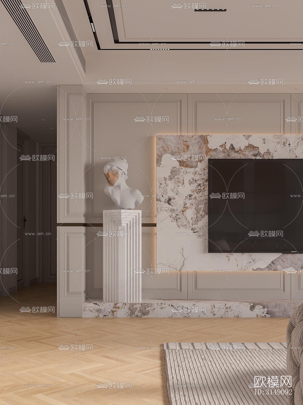 法式平层效果图下载（渲染图3）