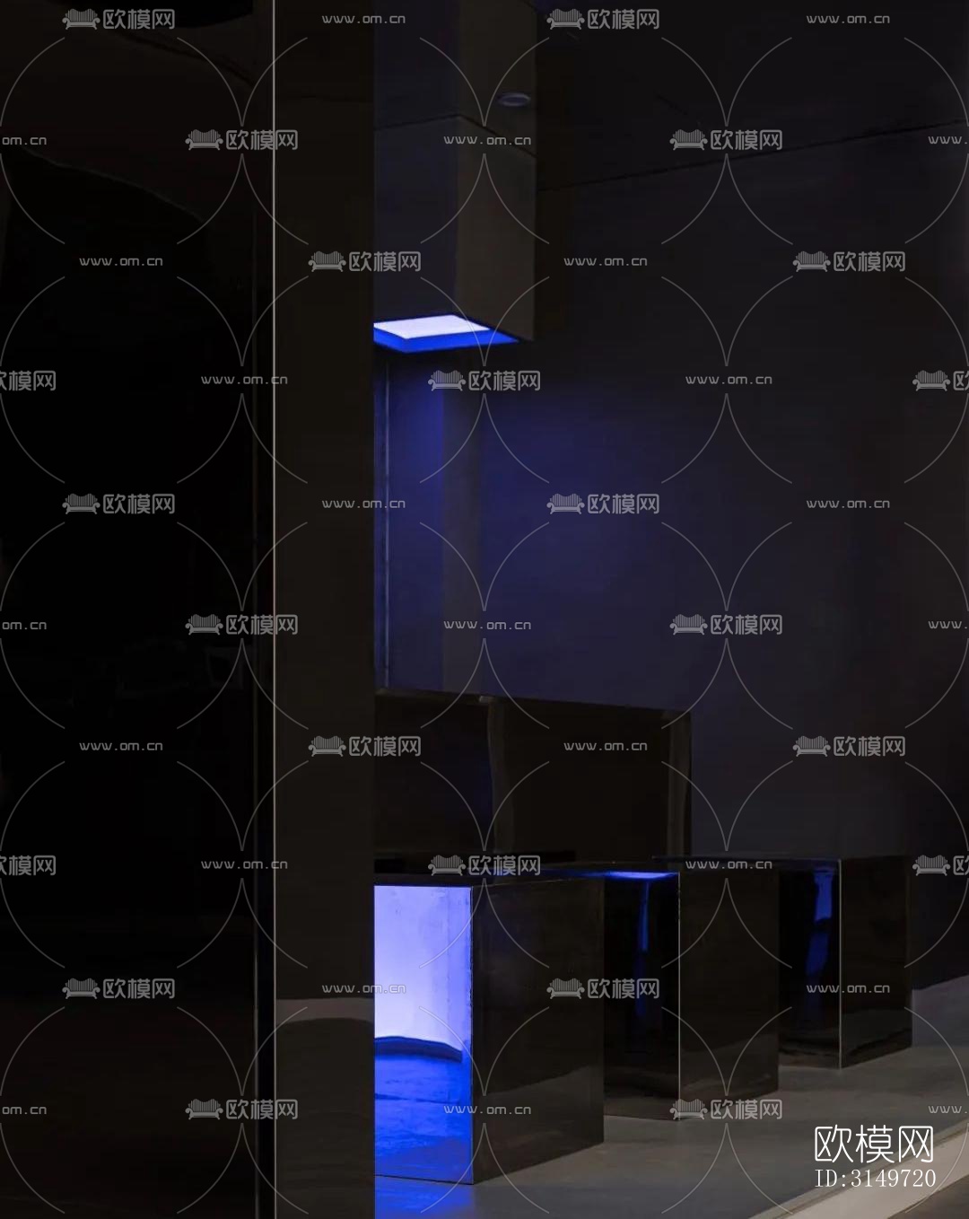 高级灰健身房效果图下载（渲染图2）