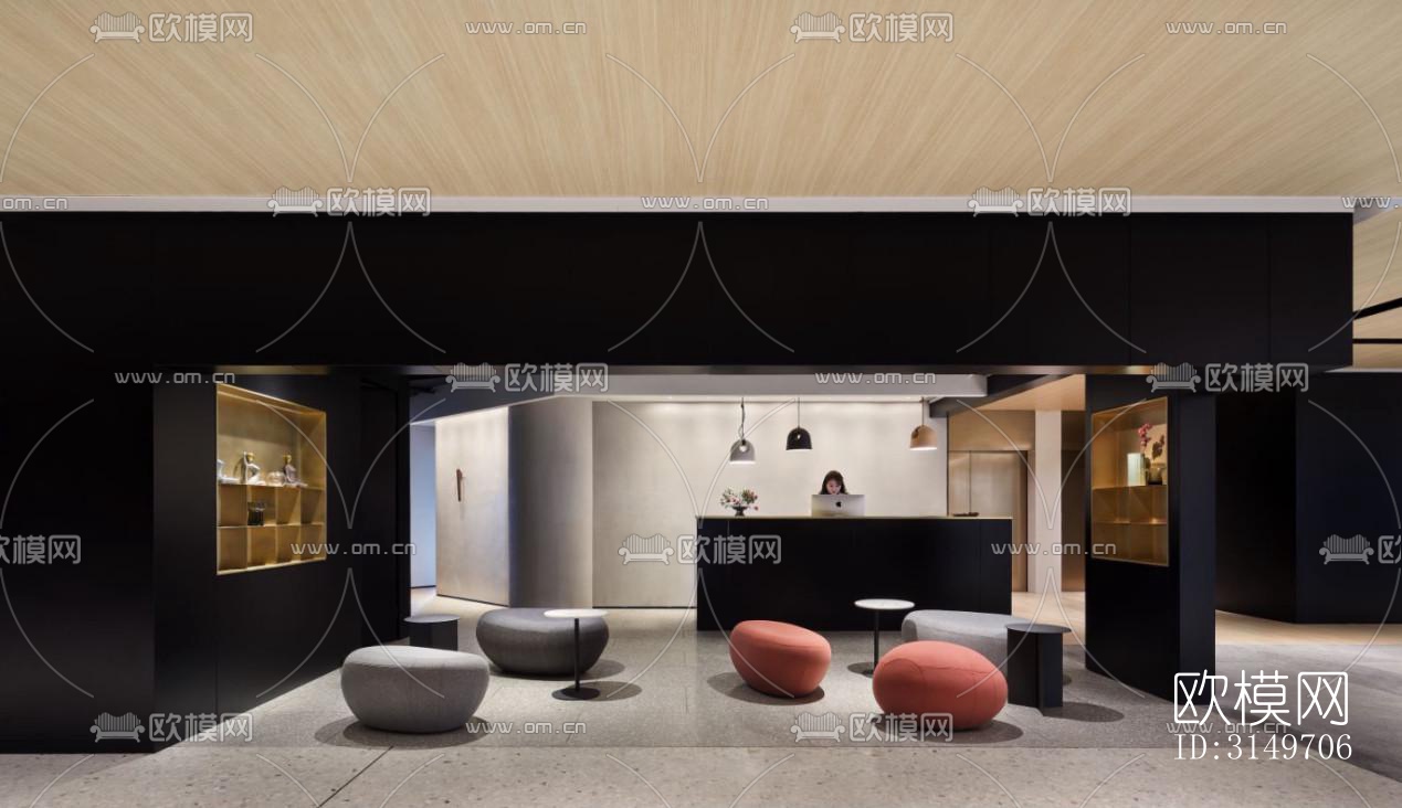 高级灰健身房效果图下载（渲染图1）