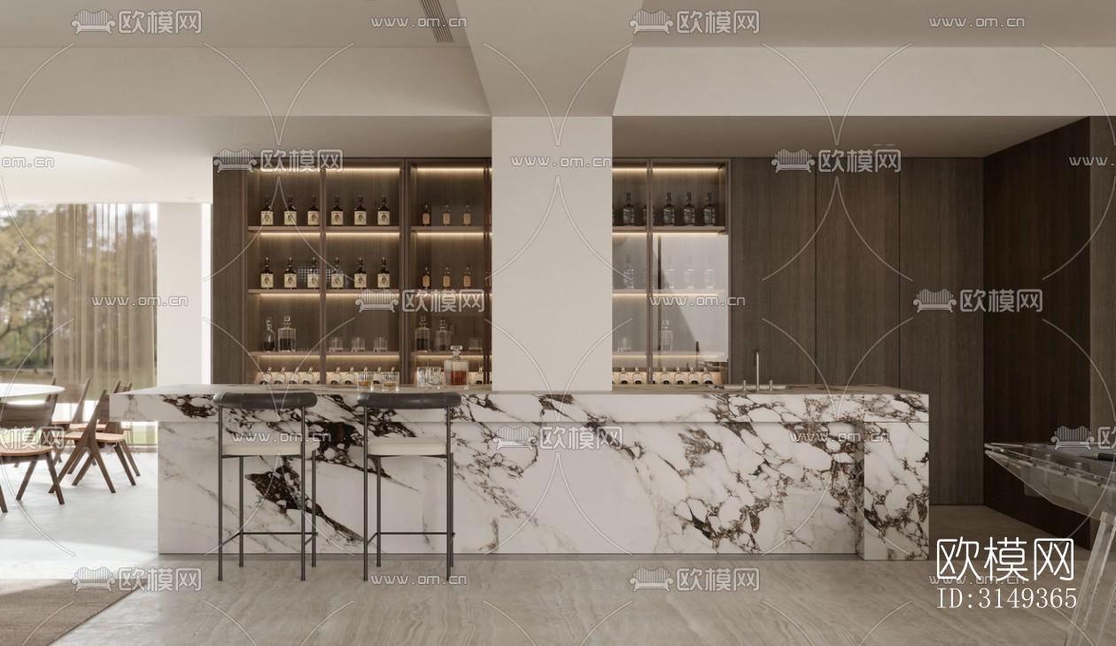 现代平层效果图下载（渲染图8）