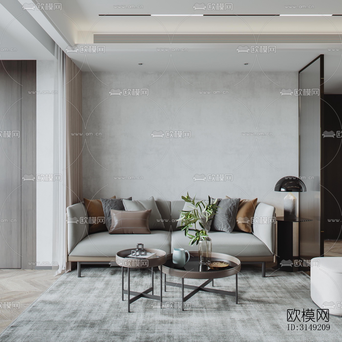 现代平层效果图下载（渲染图5）