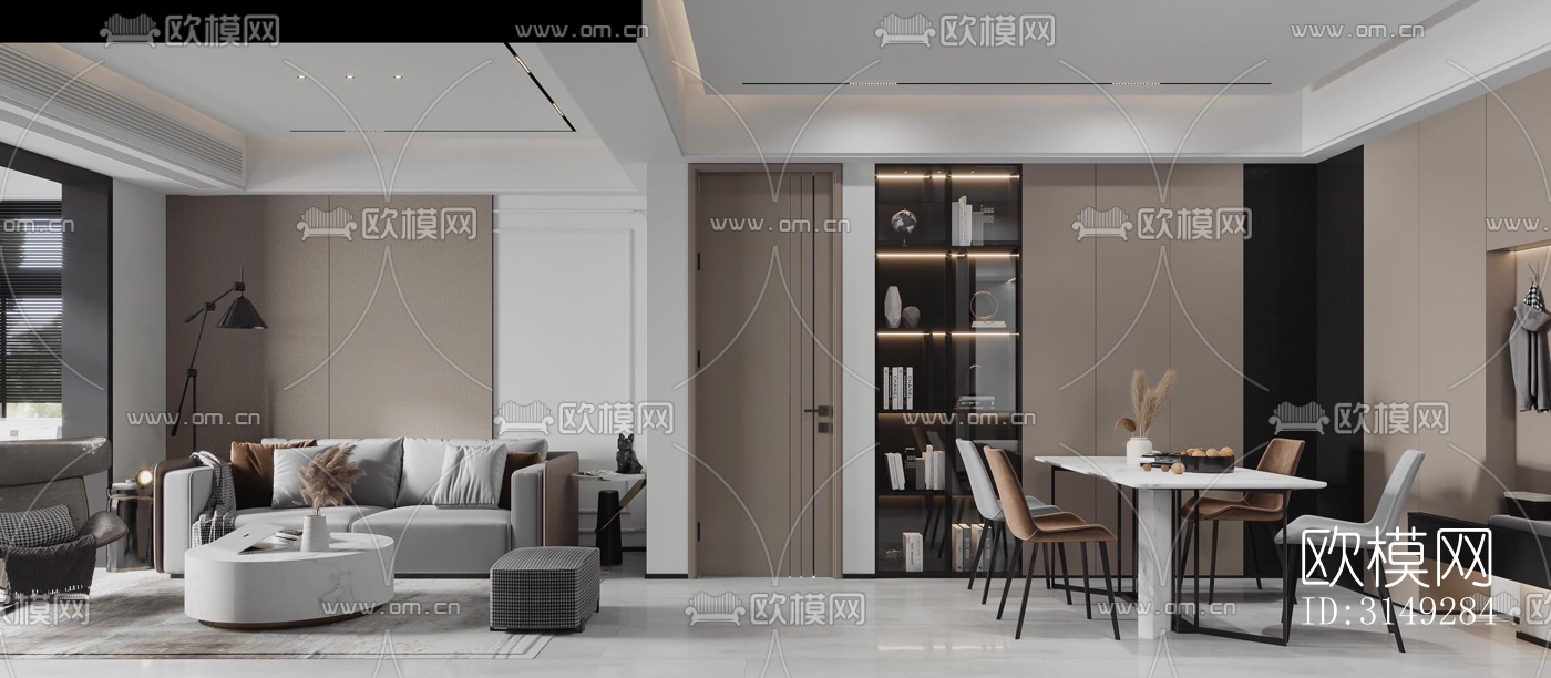 现代平层效果图下载（渲染图12）