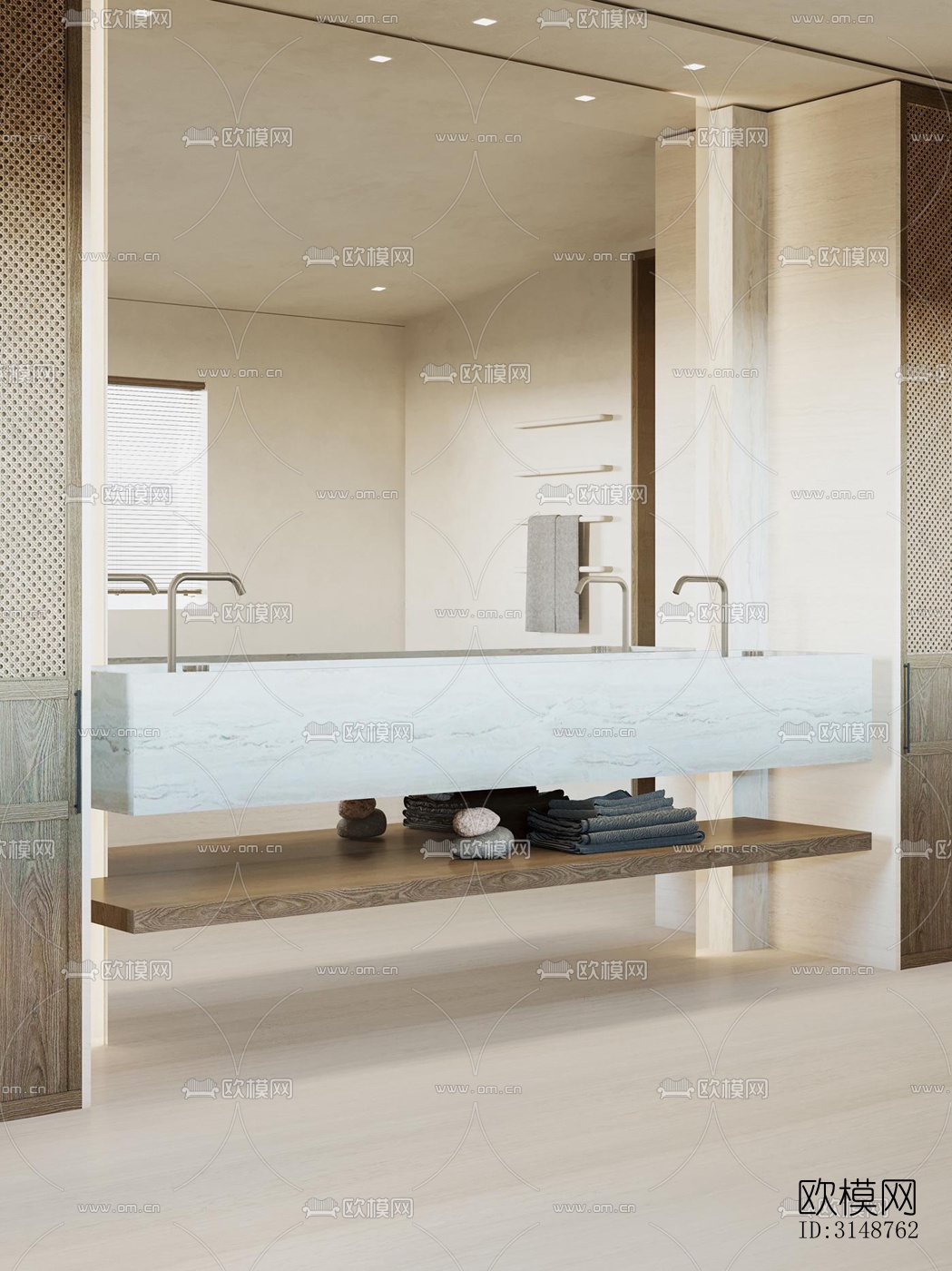 侘寂平层效果图下载（渲染图1）