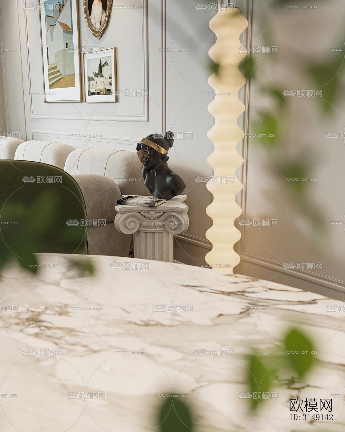 法式平层效果图下载（渲染图11）