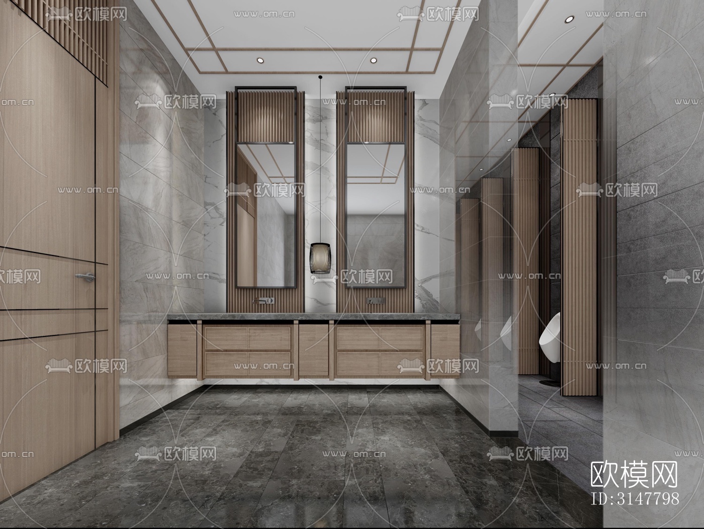 新中式售楼处效果图下载（渲染图6）