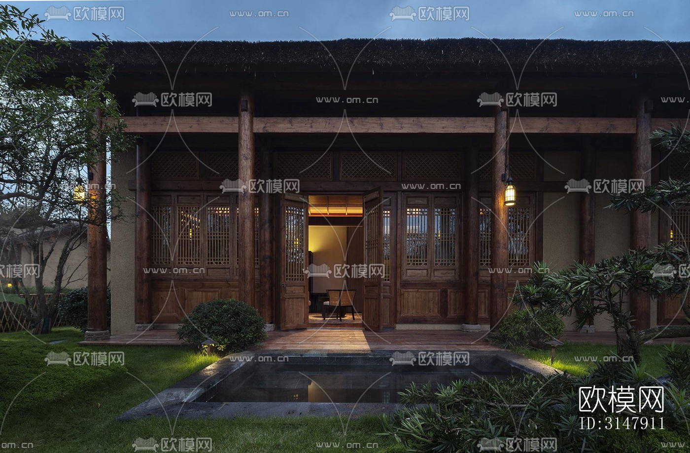 中式酒店民宿效果图下载（渲染图18）