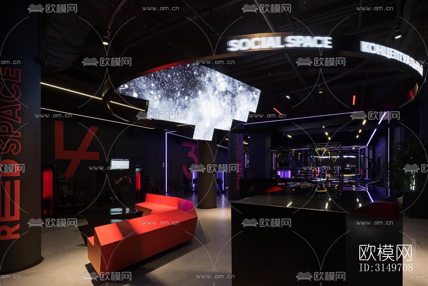 高级灰健身房效果图下载(渲染图7)