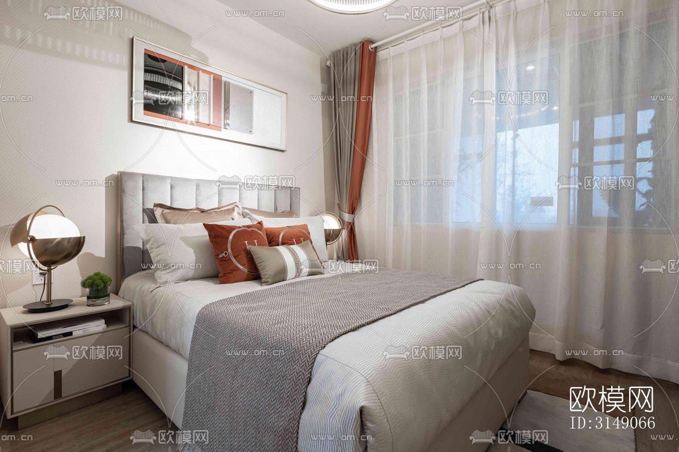 欧式平层效果图下载（渲染图12）