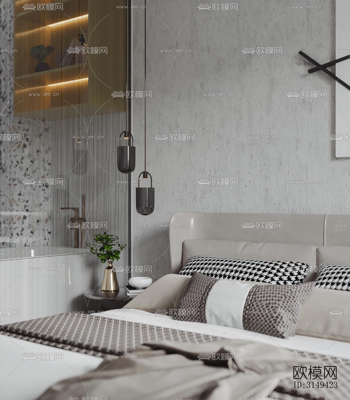 现代平层效果图下载（渲染图14）