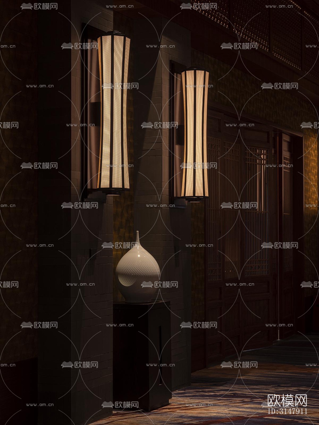 中式酒店民宿效果图下载（渲染图6）