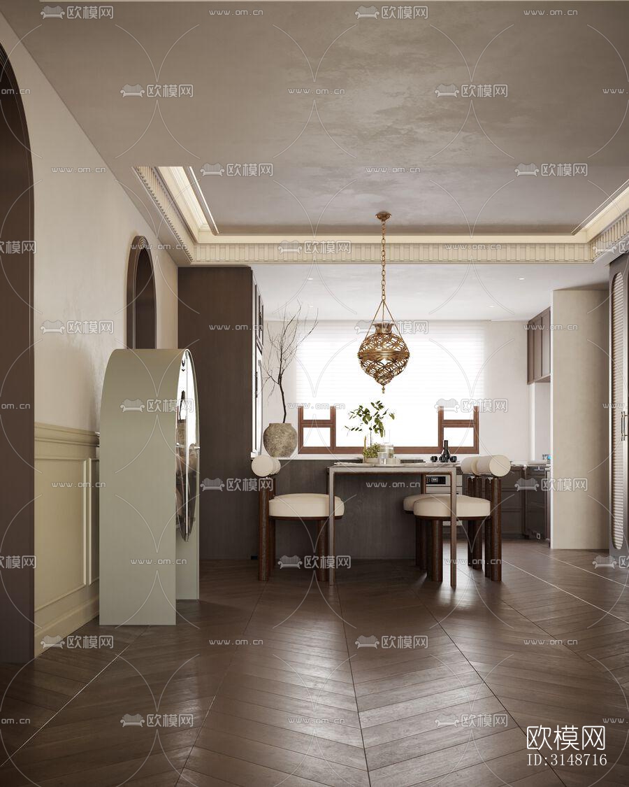 中古风平层效果图下载（渲染图2）