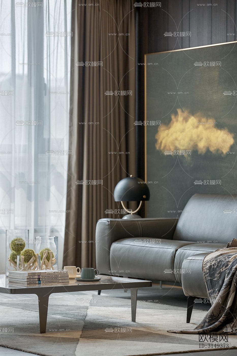 现代平层效果图下载（渲染图2）